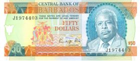 Barbados - 50 Dollars ND (1989) Errol Barrow (P. 40a) - UNC