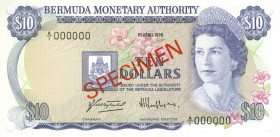 Bermuda - 10 Dollars 1.4.1978 SPECIMEN (P. 30s), 20 Dollars 1.5.1984 (P. 31s), 50 Dollars 1.4.1978 (P. 32s) - Total 3 pcs. SPECIMEN in red and 4x punc...