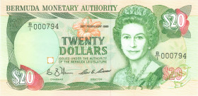 Bermuda - 20 Dollars 20.2.1989 Queen Elizabeth II (P. 37a) - UNC