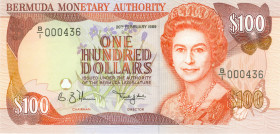 Bermuda - 100 Dollars 20.2.1989 Queen Elizabeth II (P. 39) - UNC