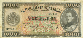 Bulgaria - 1000 Leva 1925 King Boris III (P. 48) - F