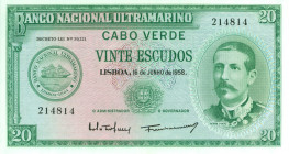 Cape Verde - 20 Escudos 16.6.1958 Serpa Pinto (P. 47a) - UNC