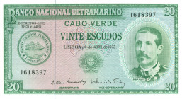 Cape Verde - 20 Escudos 4.4.1972 Serpa Pinto at right (P. 52a) - UNC