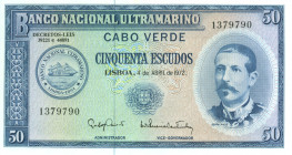 Cape Verde - 50 Escudos 4.4.1972 Serpa Pinto at right (P. 53a) - small stain upper margin - UNC
