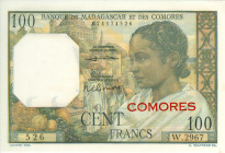 Comoros - 100 Francs ND (1960-63) Woman + palace (P. 3b) - UNC