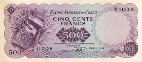 Congo - Democratic Republic - 500 Francs 15.10.1961 Mask (P. 7a) - XF+