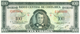 Costa Rica - 100 Colones 6.12.1967 Mora (P. 234a) - small stain upper margin - UNC