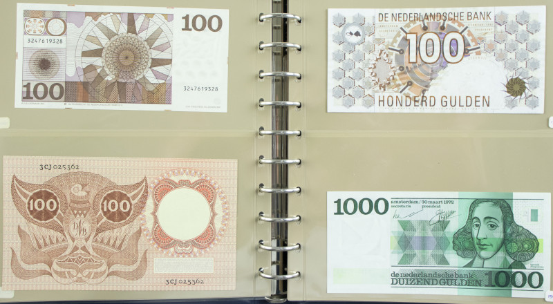 Nederland - Album met collectie bankbiljetten NL 1-1000 Gulden wo. 25 Gulden Sal...