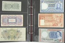 Nederland - Album bankbiljetten NL 1-100 Gulden wo. Lieftincktientje, 25 Gulden Salomo, 50 Gulden Oestereetster, Zonnebloem, 100 Gulden Meisjeskop, Er...