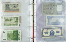 Nederland - Album met kleine verzameling bankbiljetten NL 1-100 Gulden wo. 10 Gulden 1949 Molen, 20 Gulden 1941 Emma, 50 Gulden 1982 Zonnebloem, etc.