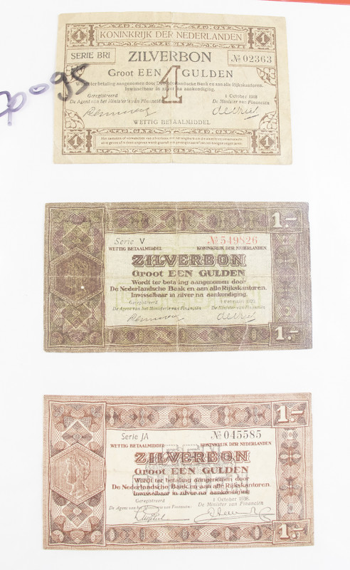Nederland - Mapje biljetten NL periode 1918-1945 wo. zilverbonnen en muntbiljett...