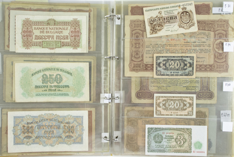 Bulgarije - Album banknotes Bulgaria 1910-1974 including P. 2, 16, 17, 55, 60, 6...