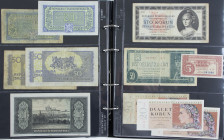 Czechoslovakia - Collection banknotes Czechoslovakia/Czech Republic 1919-1998 including 5000 Korun 1945