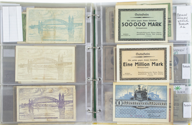 Duitsland - Album banknotes Germany gross Notgeld Aachen, Bremen, etc. - Total c...