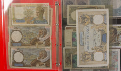 Frankrijk - Album banknotes France including assignat 1000 Francs 1795 (P. A80), 5000 Francs 1945, etc.