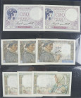Frankrijk - Album banknotes France 1933-1991 including 100 Francs 1937, 500 Francs 1942 etc. etc.
