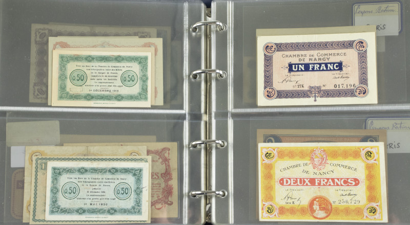 Frankrijk - Album French emergency banknotes 1916-1922 - Total ca. 60 pcs.
