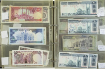 Iran - Album collection banknotes Iran 1938-2018 including 100 + 200 Rials 1951, 500 + 1000 Rials 1971, propaganda prints, Republic, cheques, etc.