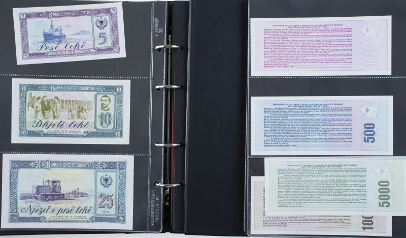 Collection banknotes world in 2 Albums letter A: Albania, Afghanistan, Algeria, ...