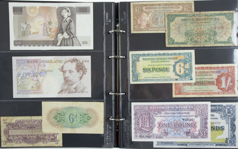 Collection banknotes world in 2 Albums letters K, L+M: Katanga, Kenya, Korea Nor...