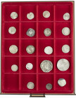 Boxes - Cassette met kleine collectie zilveren munten laat Middeleeuws (Groten en Dubbel Vuurijzer), Provinciaal (Schellingen, Pietjes, Florijn en Kru...