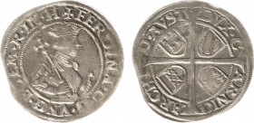 Austria - Empire - Ferdinand I (1521-1564) - 6 Kreuzer nd., Krain mint (Markl 1849, Lanz II-66, MzA. p.2) - Obv: Crowned bust right with sword and sce...