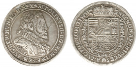 Austria - Empire - Rudolf II (1576-1612) - Taler 1603, Hall (KM56.2, Dav.3005) - Obv: Armoured and draped bust right / Rev: Crowned shield with order ...