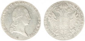 Austria - Empire - Franz II (1792-1835) - Taler 1823-G, Nagybanya (KM2162, Her.333, J.190) - Obv: Laureate bust right / Rev: Crowned double headed imp...