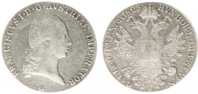 Austria - Empire - Franz II (1792-1835) - Taler 1823-G, Gunzburg (KM2162) - Obv: Laureate bust right / Rev: Crowned double headed imperial eagle - min...