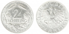Austria - 2. Republic (1945- ) - 2 Schilling 1952 (KM2872, Her.53, J.456) - Obv: Value / Rev: Crowned eagle - a.UNC, rare coin