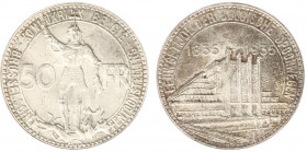 Belgium - Leopold III (1934-1950) - 50 Francs 1935-VL - Brussels Expo and Railway Centennial (KM106.1, Morin442, Eeckh.159) - Obv: St. Michael slaying...