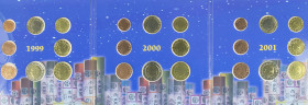 Belgium - Albert II (1993-2013) - Mintset 1999-2001 - Triple set Euro Intro (KM MS15, Morin M/MS27) - BU