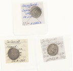 Arabian Empires - Lot of 3 Jalayrid coins: AR Dinar AH75x, type F, Hilla (A-2295.5 ZENO267283); AR 1 Dinar AH780, type TC, Tabriz (A-2308.3; ZENO26727...