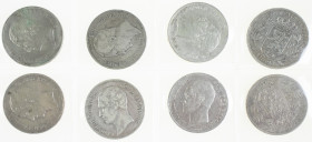 Belgium - Lot with Belgium 5 Francs 1849-1865, 8 pieces total