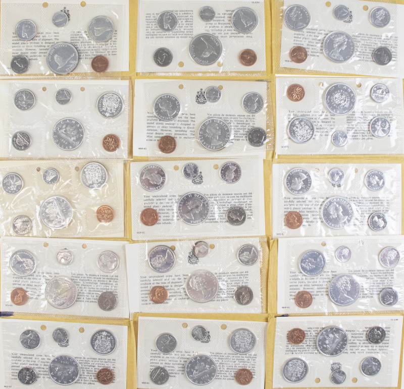 Canada - Lot with 3x Prooflike-sets Canada 1963-1967 - 15 sets total
