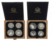 Canada - Complete serie 'Canadian Olympic Coins 1976' of silver 5 and 10 Dollars Olympic Games 1976 Montreal (28 pieces) in 7 sets