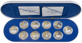 Canada - Collection 'Aviation - 50 Years in flight' complete set of 10x 20 Dollars 1990-1993 with gold cameo's in spec. cassette with COA's, issued by...