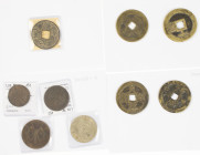 China - Lot with 5 pieces AE 10 Wen of Northern Song, Emperor Hui Zong (1101-25) and Ming dynasty, Tian-qi (1621-27), also some other coins, all coins...