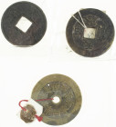 China - China, Kangxi Mint-name Poem Amulet (Hart.4.1911; ZENO264597) with wax-seal Jianding of the Shanhai Cultural Relics Bureau #3 attached; AE 10 ...
