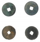 China - Northern Song, Zhe Zong Iron wen (7.24 g., DH16.271), Iron wen (10.46 g., DH16.320); Hui Zong AE 10 wen (DH16.399) and AE 10 wen (11.17 g., DH...