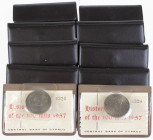 Cyprus - Lot with 10x Cyprus 100 Mils 1957 (KM37), all UNC in orig. brown wallet numbered 0225, 4320, 4322-24, 4326, 4329 and 4332-34