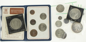 England - Small lot coins England 19th and 20th cent. a.w. Crown 1889 in attractive quality