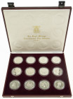 English Colonies - Box with 'The Royal marriage Commemorative Coin Collection 1981' with 12x Commonwealth 25 Pence silver Proof coins (28.28 g. .925)