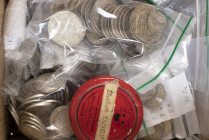 France - Lot with various silver 19th and 20th cent. French coins a.w. many 5 & 10 Francs, also large amount of middle 20th cent. non-silver 50 Centim...