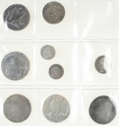 France - Lot (9) silver French coins with: Ecu's 1709-E, 1727-A, 1732-9 (Rennes) & 1785-Q; 1/10 Ecu 1781-A & 1783-A; 1/5 Ecu 1785-Q; ½ Ecu 1788-A; Ecu...