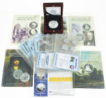 World - Lot with some banknotes, Malta 10 Euro 2008 silver Proof, world coin sets, Turkey, USA sets Classic Silver Dollar Series