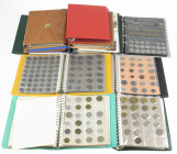 World - Platic box with 10 albums various world coins