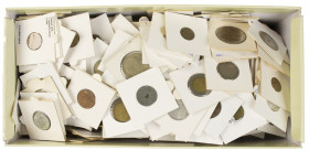 World - Shoebox with various world coins, all in holders