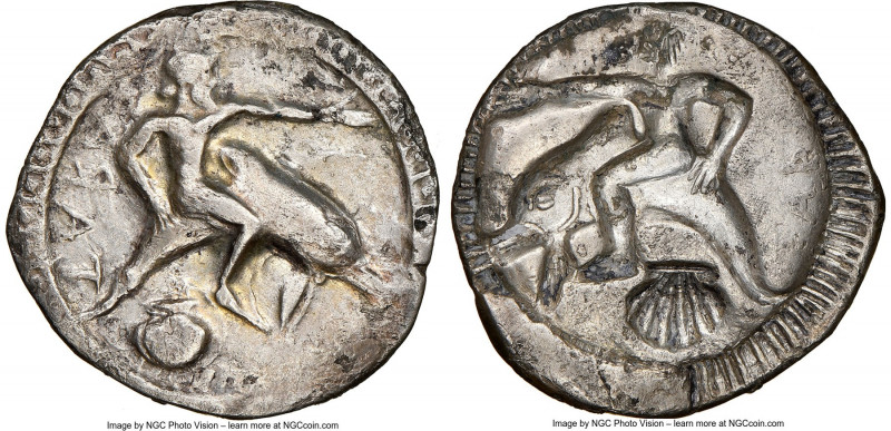 CALABRIA. Tarentum. Ca. 510-500 BC. AR didrachm (24mm, 7.17 gm, 1h). NGC (photo-...