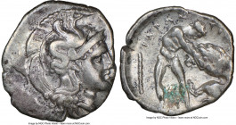 CALABRIA. Tarentum. Ca. 380-280 BC. AR diobol (12mm, 9h). NGC Choice VF. Ca. 325-280 BC. Head of Athena right, wearing crested Attic helmet decorated ...